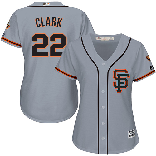 Giants #22 Will Clark Grey Road 2 Women's Stitched MLB Jersey - Click Image to Close